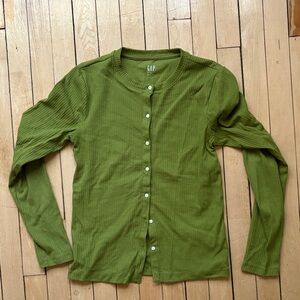 Gap long-sleeve cardigan in calla green